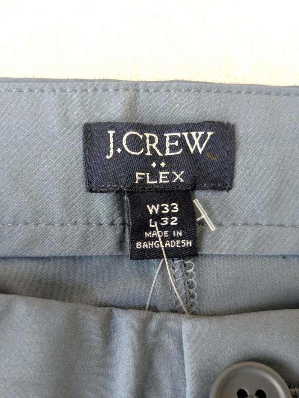 J.Crew Flex Slim Fit Tech Chino Pants Men’s 33x32 Tarnished Metal NWT